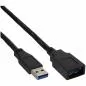 Preview: 80er Bulk-Pack InLine® USB 3.0 Kabel Verlängerung, A Stecker / Buchse, schwarz 1m
