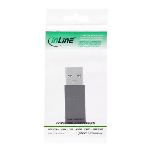 InLine® USB 3.2 Gen.2 Adapter USB-A Stecker auf USB-C Buchse