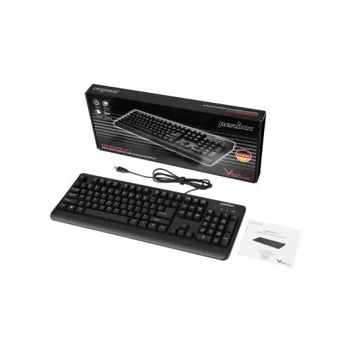 Perixx PERIBOARD-517 DE Wasser- und staubdichte USB Tastatur IP65 schwarz