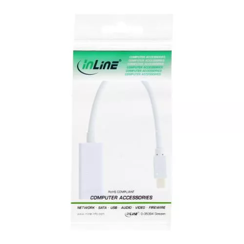 InLine® Mini DisplayPort HDMI Konverter mit Audio 4K 60Hz weiß 0,15m