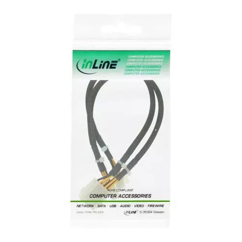 InLine® Strom Verlängerung intern 2x4pol Stecker zu 8pol Buchse Mainboard 0,3m