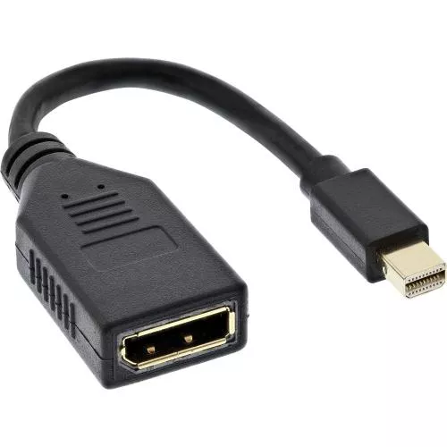 InLine® Kabel Mini DisplayPort Stecker zu DisplayPort Buchse 4K2K schwarz 0,15m