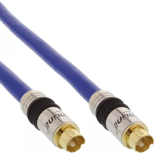 InLine® S-VHS Kabel PREMIUM vergoldete Stecker 4pol mini DIN Stecker / Stecker