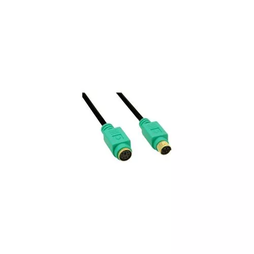 InLine® PS/2 Verlängerung Stecker / Buchse PC99 Kabel schwarz Stecker grün Kontakte gold 3m