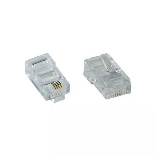 InLine® Modularstecker 8P4C RJ45 zum Crimpen auf Flachkabel (ISDN) 10er Pack