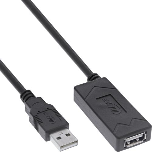 InLine® USB 2.0 Aktiv-Verlängerung, USB-A Stecker/Buchse