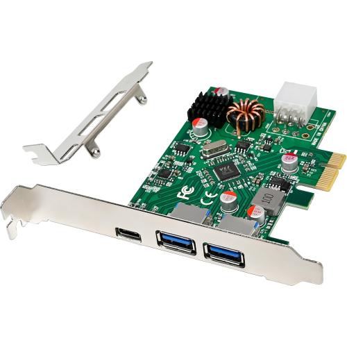 InLine® Schnittstellenkarte, 2x USB-A, 1x USB-C 3.2 Gen.1, PCIe, PD3.0, mit 6pol