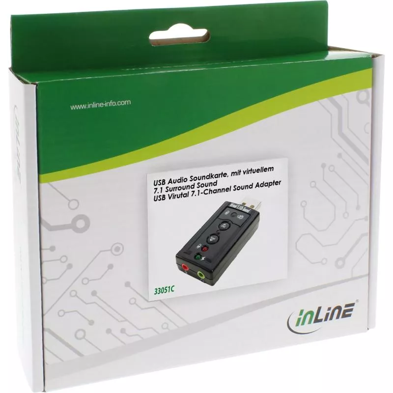 InLine® USB Audio Soundkarte mit virtuellem 7.1 Surround Sound