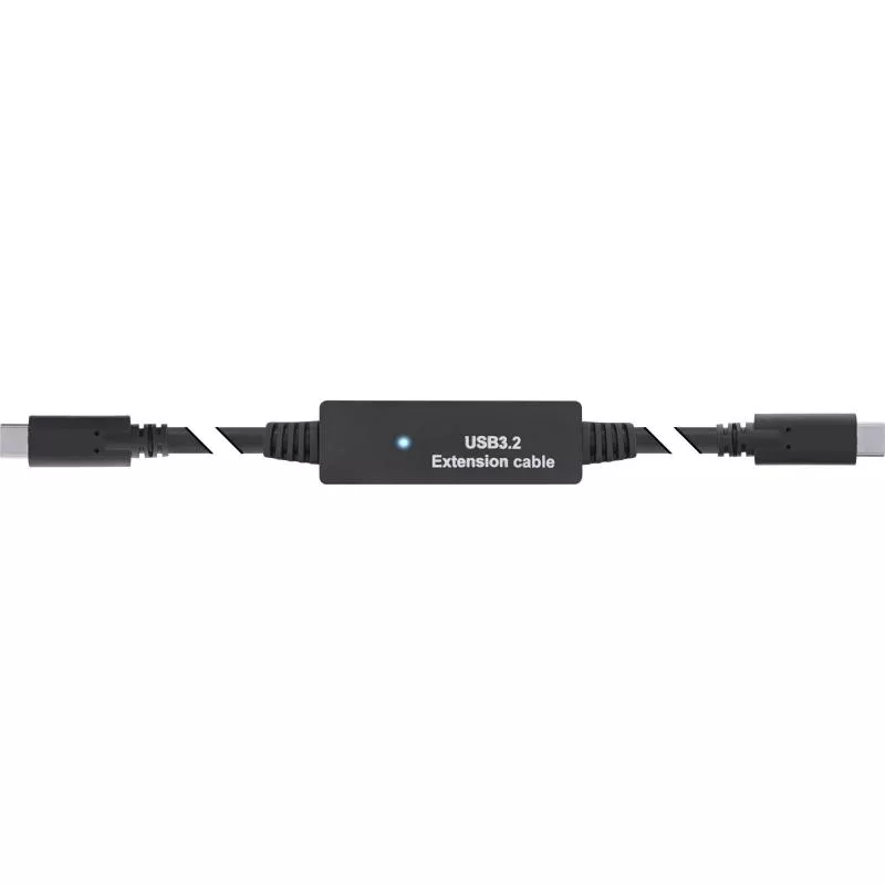 InLine® USB 3.2 Gen.1 Aktiv-Kabel, USB-C Stecker an USB-C Stecker, schwarz, 5m